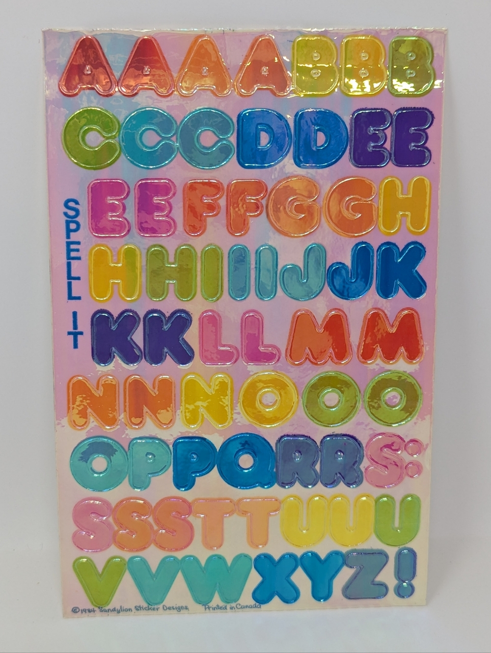 Sandylion Vintage Stickers Alphabet Rainbow 1984 Spell It